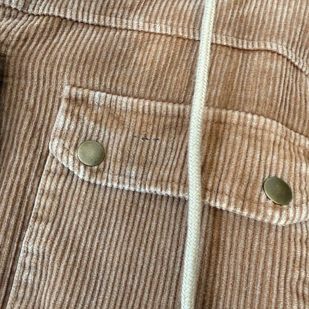 Tan Corduroy Hooded Jacket - Picture 3 of 4
